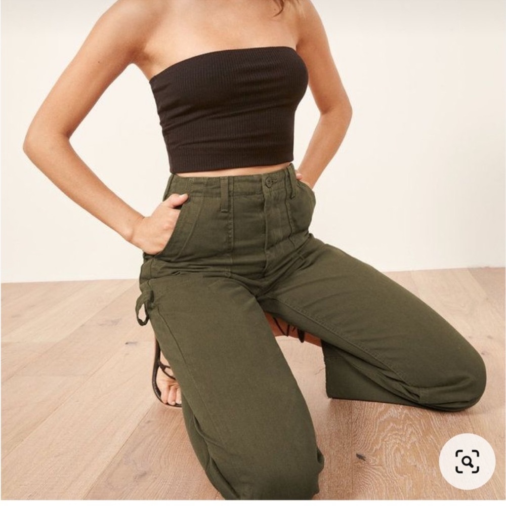 REFORMATION 🌟 High Wasited Olive Green Utility Pants size 24